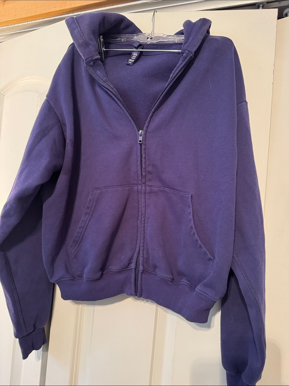 SKIMS Classic Zip-Up Hoodie in Deep Purple